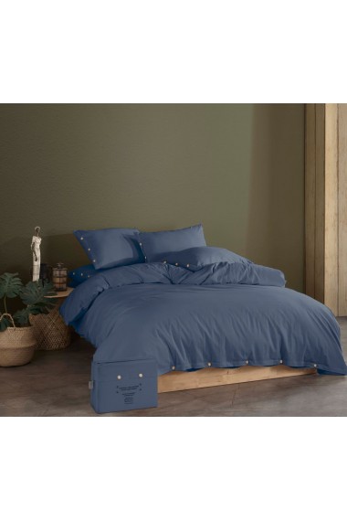 Taş Yıkama Nevresim Takımı Tek Renk ( çift kişilik )-Antrasit